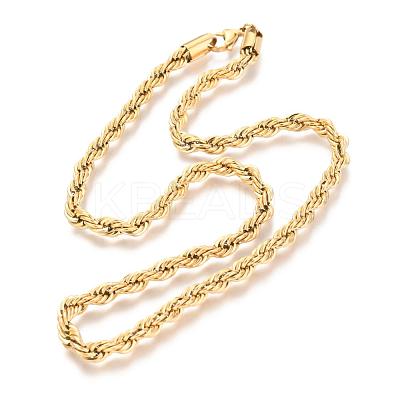 304 Stainless Steel Rope Chain Necklaces NJEW-F226-03G-10-1