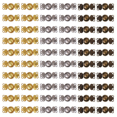 60Pcs 3 Colors Alloy Snap Lock Clasps FIND-GL0002-01-1