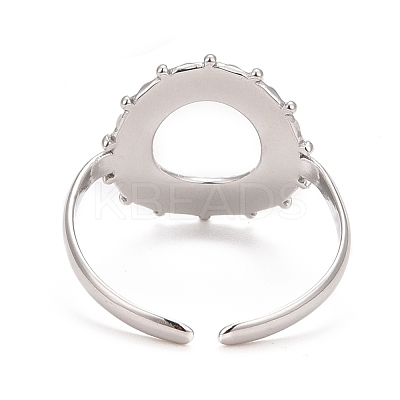 Non-Tarnish 304 Stainless Steel Donut Open Cuff Ring for Women RJEW-C025-21P-1