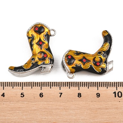 304 Stainless Steel Enamel with Rhinestone Pendants STAS-Z202-06P-01-1