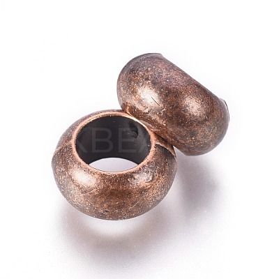 Tibetan Style Rondelle European Beads TIBEB-482-R-NR-1
