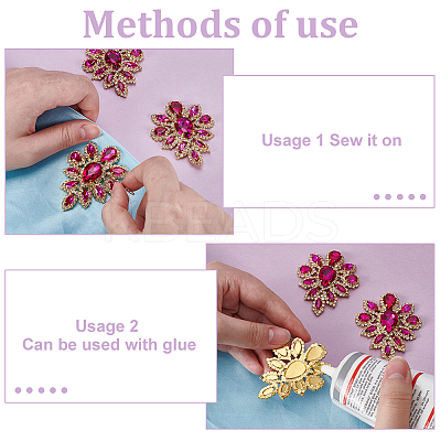 4Pcs Teardrop Shape Hotfix Rhinestone Iron on Patches PATC-FG0002-25A-1