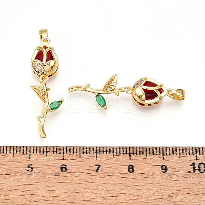 Brass Micro Pave Cubic Zirconia Pendants KK-N254-221G-03-1
