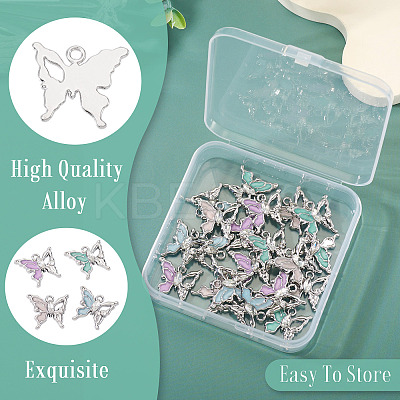 20Pcs 4 Colors Alloy Enamel Pendants ENAM-TA0003-29P-1
