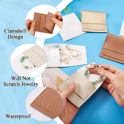 5Pcs 5 Colors Square PU Leather Envelope Pouches ABAG-TA0001-81-1