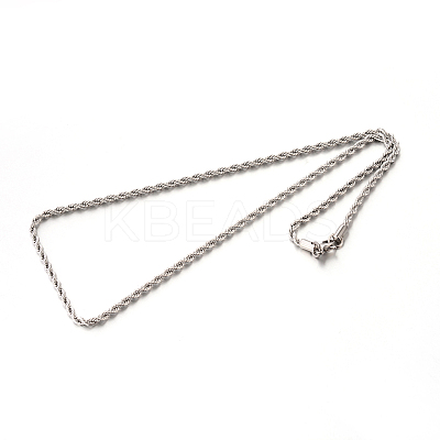Tarnish Resistant 304 Stainless Steel Rope Chain Necklaces STAS-M174-009P-A-1