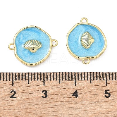 Ocean Brass Enamel Connector Charms KK-C251-05G-02D-1