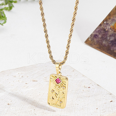 1Pc Brass with Cubic Zirconia Pendants Necklaces NJEW-LP0001-46D-G-1