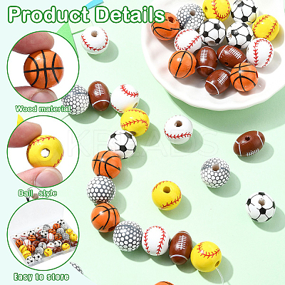 DIY Sports Natural Wood & Jute Cord Pendant Decoration Making Kits WOOD-YW0010-55-1