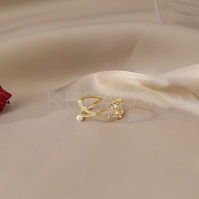 Flat Round Brass Micro Pave Clear Cubic Zirconia Cuff Rings for Women FS-WGEADFE-03A-1