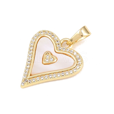 Valentine's Day Brass Micro Pave Clear Cubic Zirconia Pendants KK-H273-39G-01-1