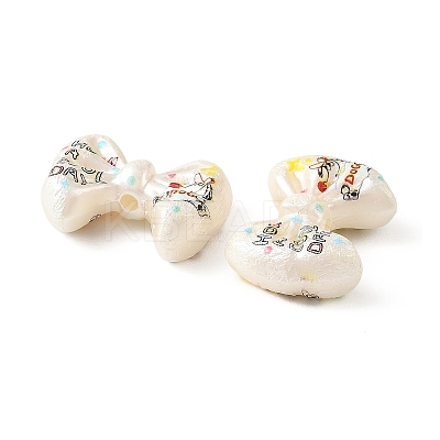 Printed Opaque Acrylic Beads OACR-B054-01U-1