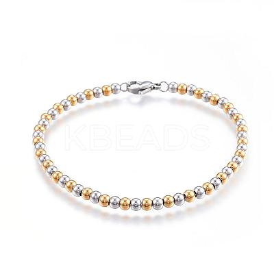 304 Stainless Steel Beaded Bracelets BJEW-G544-34A-1