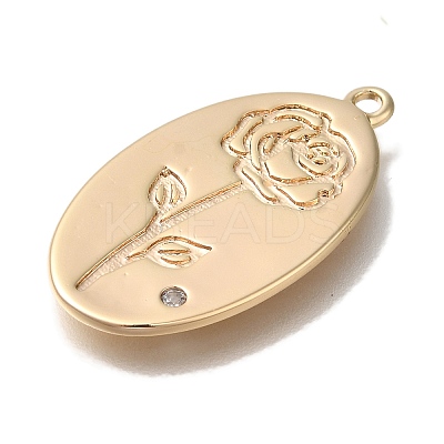 Brass Micro Pave Cubic Zirconia Pendants KK-U038-05G-02-1