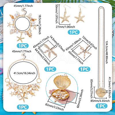 Alloy Crossbody Bags & Alligator Hair Clips & Bib Necklaces & Earrings & Charm Bracelets Sets SJEW-UN0001-14-1