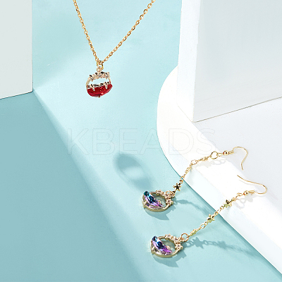 16Pcs 8 Colors Faceted Transparent Glass Pendants GLAA-PH0001-30-1