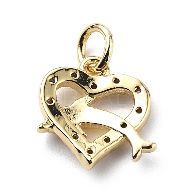 Brass Micro Pave Cubic Zirconia Charms ZIRC-F131-15G-1