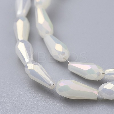 Electroplated Opaque Glass Beads Strands EGLA-L015-FR-B11-1