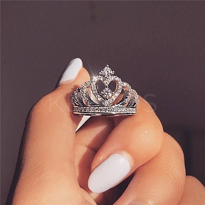 Fashionable Alloy Rhinestone Finger Rings FS-WG5016E-02-1