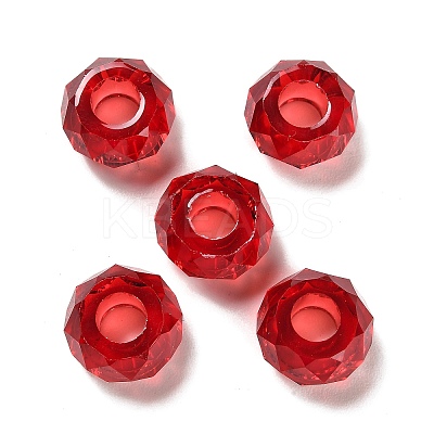 Transparent Resin European Beads RESI-B020-05G-1