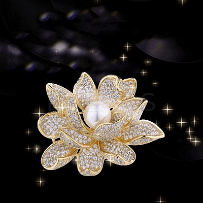 Flower Alloy Crystal Rhinestone Brooch PW-WG24C40-01-1