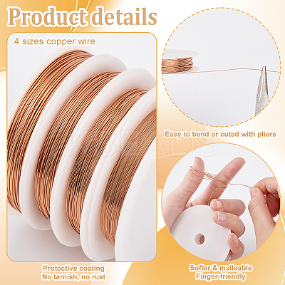 80M 4 Sizes Round Eco-Friendly Copper Wire CWIR-PH0002-11C-1
