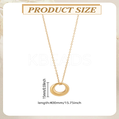 1Pc Minimalist Stainless Steel Circle Pendant Necklaces NJEW-LP0002-83-1