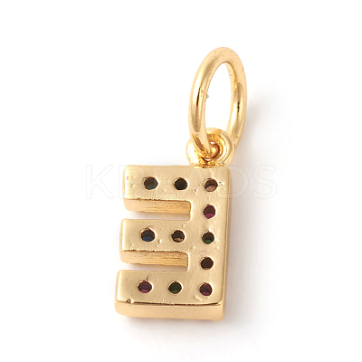Brass Micro Pave Colorful Cubic Zirconia Charms ZIRC-F092-01-E-1