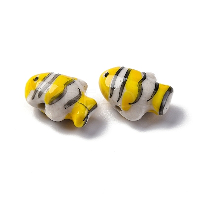 Handmade Porcelain Beads PORC-R002-01G-1