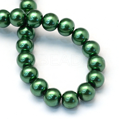 Baking Paint Pearlized Glass Pearl Round Bead Strands LS-HY-Q330-8mm-71-1