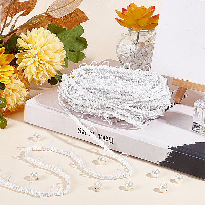 50Pcs Plastic Imitation Pearl Shank Buttons FIND-CP0001-08-1