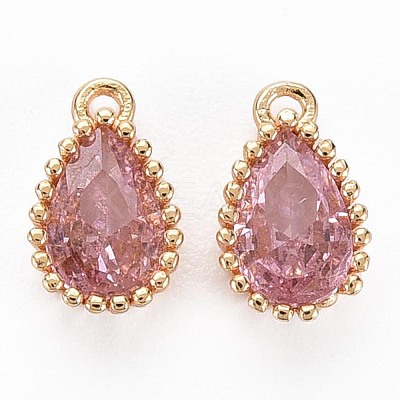 Brass Inlaid Cubic Zirconia Charms KK-S356-771K-1