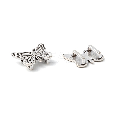 Antique Silver Plated Tibetan Style Butterfly Slide Charms X-TIBE-4818-AS-FF-1