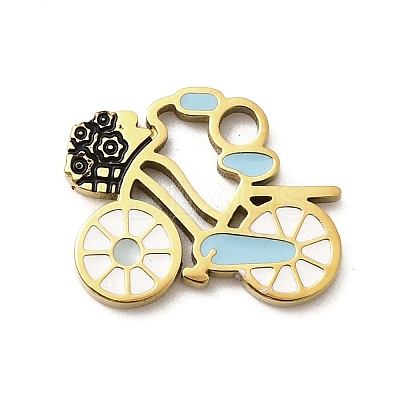 304 Stainless Steel Enamel Charms STAS-I336-28G-1