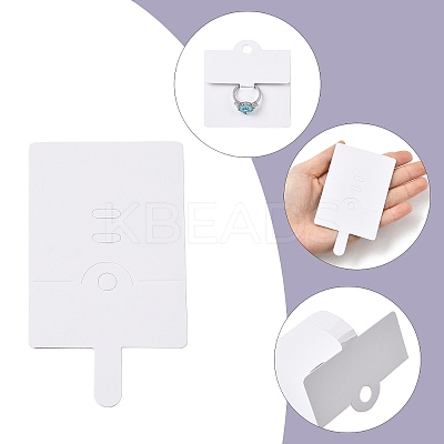 50Pcs Rectangle Foldable Paper Jewelry Display Cards for Rings CDIS-FS0001-31A-1