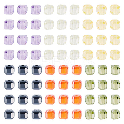 240Pcs 6 Colors Cubic Zirconia Bead ZIRC-TA0001-27-1