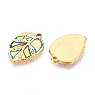 304 Stainless Steel Rhinestone Pendants STAS-N111-01G-1