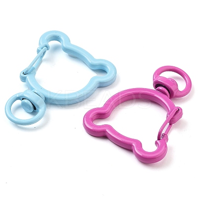 Spray Painted Eco-Friendly Alloy Swivel Snap Hook Clasps PALLOY-T090-07-NR-1