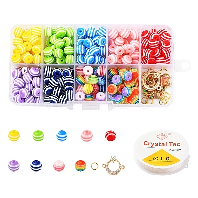 225Pcs Round Resin Beads DIY-YW0002-85-1