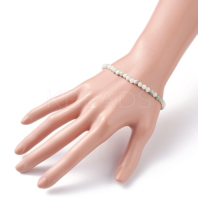 Natural Lemon Jade Faceted Nugget Beads Stretch Bracelet BJEW-JB07217-02-1