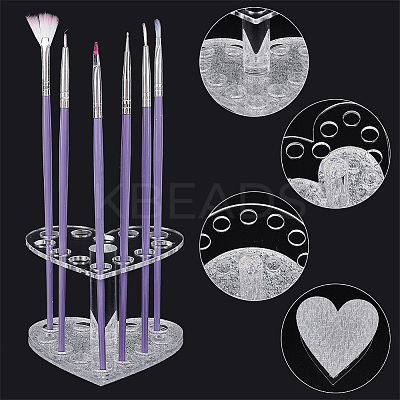 2Pcs 2 Style Acrylic Nail Art Brush Pen Holder Stand MRMJ-PH0001-67B-1
