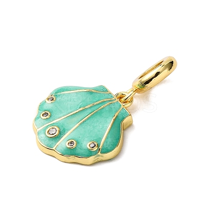 Brass Enamel European Dangle Charms KK-C119-05G-04-1