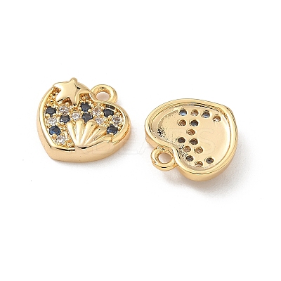 Brass Micro Pave Cubic Zirconia Charms KK-C099-01C-G-1