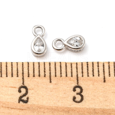Real Platinum Plated Rhodium Plated 925 Sterling Silver Charms STER-K176-03D-P-1