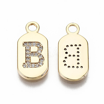 Brass Micro Pave Clear Cubic Zirconia Pendants KK-S360-052B-NF-1