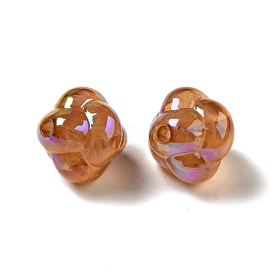 UV Plating Rainbow Iridescent Acrylic Beads PACR-M002-02C-1