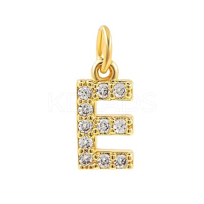 Brass Cubic Zirconia Pendants with Jump Rings FIND-PW0024-09E-1