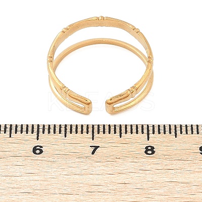 304 Stainless Steel Open Cuff Rings for Women LS-RJEW-A056-01G-1