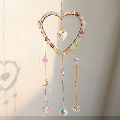 Fluorite Crystal Glass Sun Catcher Pendant PW-WG1FEFC-04-1