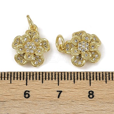 Brass Micro Pave Cubic Zirconia Pendants KK-I358-063G-F-1